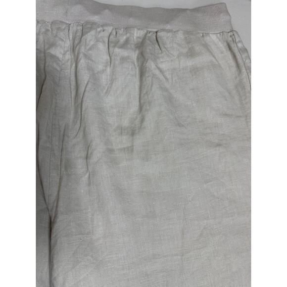 Ellen Tracy Women's Beige Tan Wide Leg Linen Pants Pull On Drawstring Size 1X - Picture 8 of 10